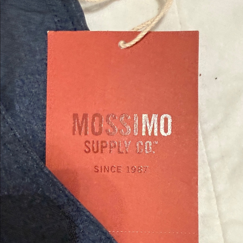 Mossimo Supply Co. Men’s Navy Blue Flat Front Shorts - Picture 2 of 5